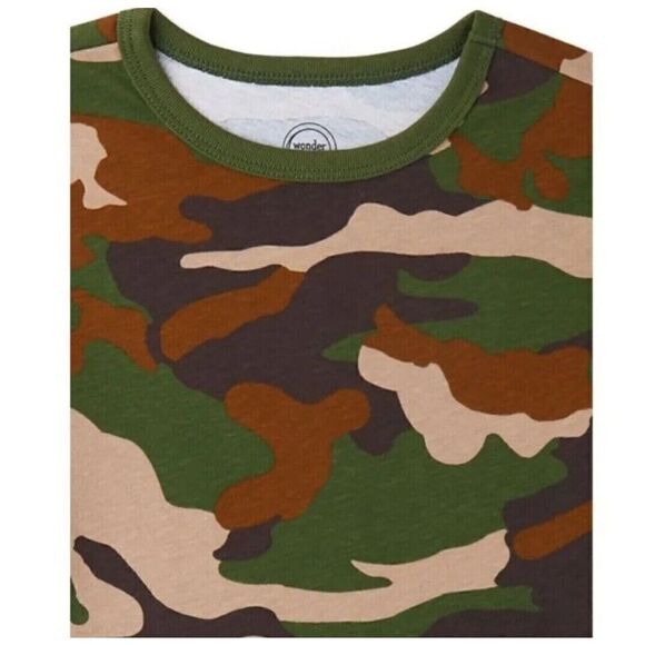 Wonder Nation Boys Long Sleeve T Shirt MEDIUM (8) Green Camo New - Picture 2 of 2